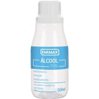 ALCOOL 70% ANTISSEPTICO 50ML FARMAX