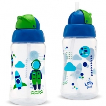 COPO VIVA C/CANUDO 330ML AZUL LOLLY