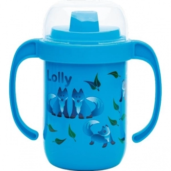 COPO ANTIVAZAMENTO ZOO C/ALÇA 250ML AZUL LOLLY