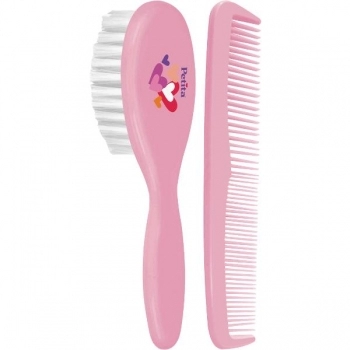 ESCOVA E PENTE INFANTIL ROSA PETITA