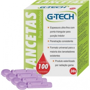 LANCETAS P/LANCETADOR 30G C/100 G-TECH
