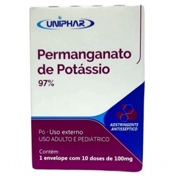 PERMANGANATO POTASSIO 10X100MG PÓ UNIPHAR