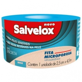 FITA MICROPOROSA BEGE 2,5CMX4,5M SALVELOX