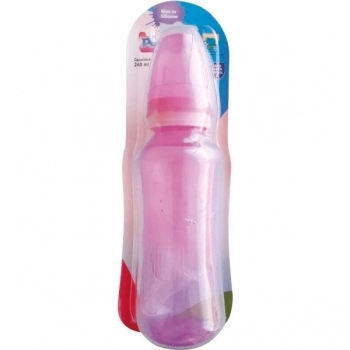 MAMADEIRA CINTURADA SIL RED 240ML ROSA PETITA
