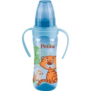 MAMADEIRA DECOR C/ALÇA SIL RED 240ML AZUL PETITA
