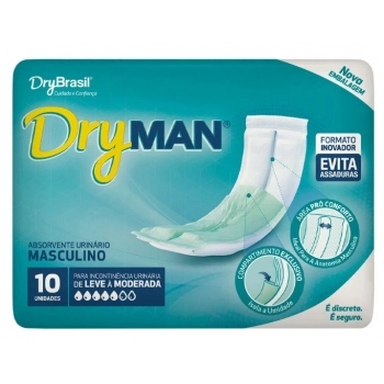 ABSORVENTE URINARIO MASCULINO C/10 DRYMAN