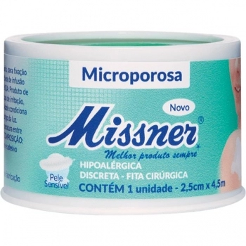 FITA MICROPOROSA BRANCA 2,5CMX4,5M MISSNER