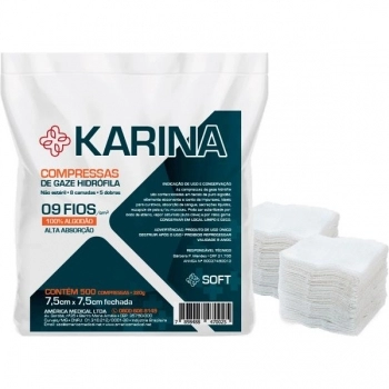 COMPRESSA DE GAZE 09FIOS PACOTE C/500 KARINA