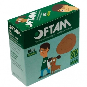 PROTETOR OCULAR BEGE GRANDE C/20 OFTAM