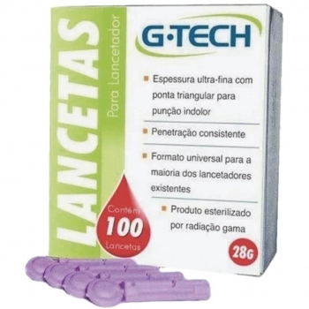LANCETAS P/LANCETADOR 28G II C/100 G-TECH
