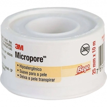 FITA MICROPORE 2,5CMX10M BEGE 3M