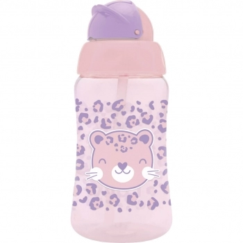 COPO COM CANUDO ZOO 330ML ROSA LOLLY
