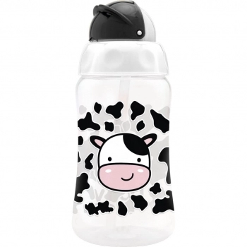 COPO COM CANUDO ZOO 330ML NEUTRO LOLLY