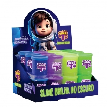 SLIME GELELE BRILHA ESCURO CORES SURPRESA 110G DISPLAY C/24