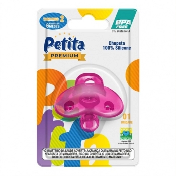 CHUPETA N°2 100% SILICONE REDONDO ROSA PETITA