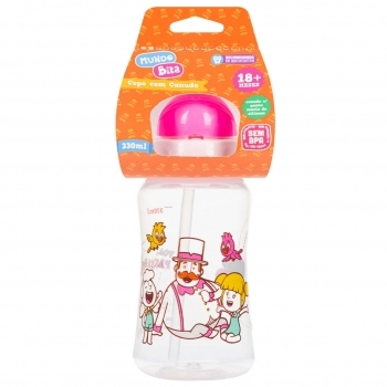 MAMADEIRA BIG MUNDO BITA C/ALÇA 250ML SIL RED ROSA LOLLY