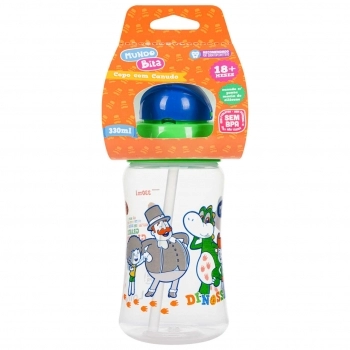 MAMADEIRA BIG MUNDO BITA C/ALÇA 250ML SIL RED AZUL LOLLY