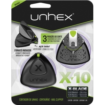 CORTADOR DE UNHAS UNHEX X10- PRETO/VERDE