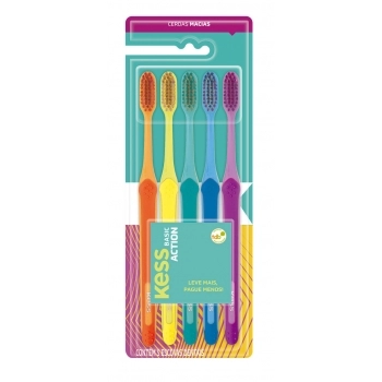 PACK COM 5 ESCOVAS KESS BASIC ACTION MACIA