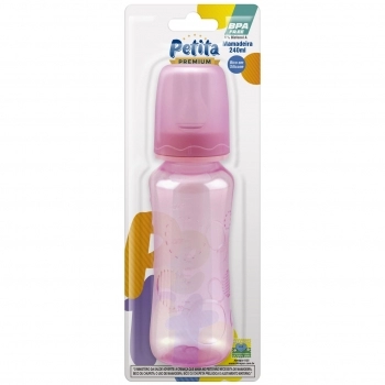 MAMADEIRA CINTURADA SIL RED 240ML ROSA PETITA