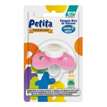 CHUPETA N°2 PETITA SIL ORTO BLISTER ROSA