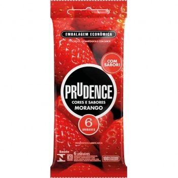 PRUDENCE PRESERVATIVOS MORANGO C/6