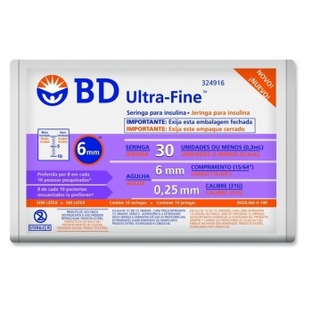 SERINGA INSULINA UF 0,3ML AG.6X0,25MM BD