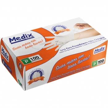 LUVA DE LATEX P/PROCEDIMENTO C/PÓ P C/100 MEDIX