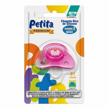 CHUPETA N°2 FILHOTES CRISTAL SIL ORTO ROSA PETITA