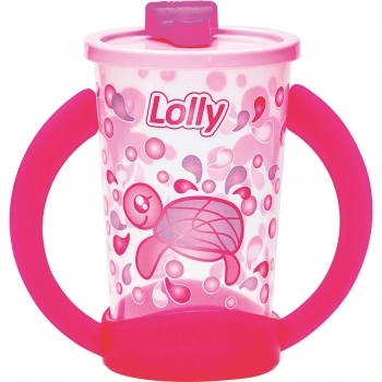 COPO OCEANO C/ALÇA 350ML ROSA LOLLY