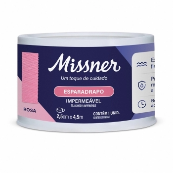ESPARADRAPO IMPERMEAVEL ROSA 2,5CMX4,5M MISSNER