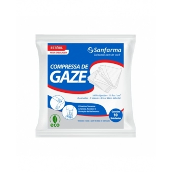 COMPRESSA DE GAZE 11F ESTERIL C/10 CICATRISAN