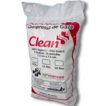 COMPRESSA DE GAZE 09FIOS PACOTE C/140G CLEAN
