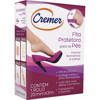 FITA PROTETORA P/PÉS ROLO 25MMX3M CREMER