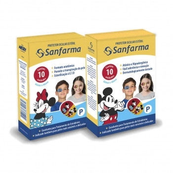 PROTETOR OCULAR MICKEY E MINNIE P 10 UNID SANFARMA