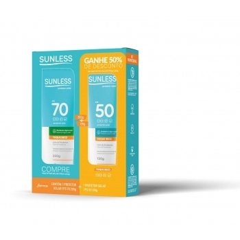 KIT PROTETOR SOLAR SUNLESS 120G FPS70 + FPS50 120G SUNLESS