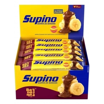 BARRA DE FRUTAS SUPINO ZERO CHOCOLATE BRANCO DISPLAY C/20X24G BANANA BRASIL