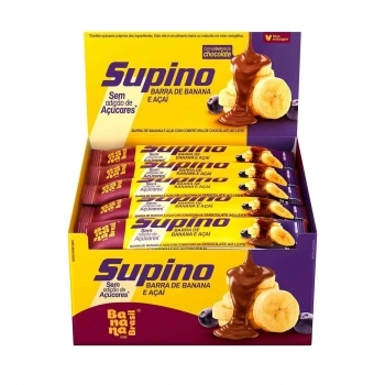 BARRA DE FRUTAS SUPINO ZERO CHOCOLATE ACAI DISPLAY C/20X24G BANANA BRASIL