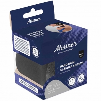BANDAGEM ELASTICA ADESIVA 5CM X 5M PRETA MISSNER