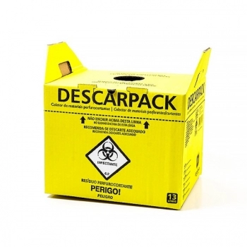 COLETOR MATERIAL PERFUROCORTANTE 13L DESCARPACK