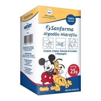ALGODAO HIDROFILO MICKEY CAIXA 25G SANFARMA