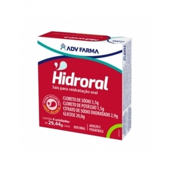 HIDRORAL REIDRATANTE ORAL MELANCIA C/4 ENV 29.44G ADV