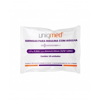 SERINGAS INSULINA 0,3 ML 8X0,30 C/10 UNIQMED