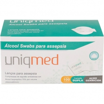SWABS GAZE EMBEBIDA C/ALCOOL C/100 UNIQMED