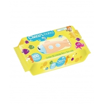 TOALHA UMED CLEAN BABY C/100UN S/TAMPA HYGIMAX