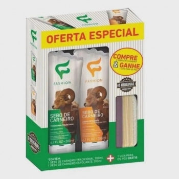KIT SEBO DE CARNEIRO + LIXA P/ PES FASHION