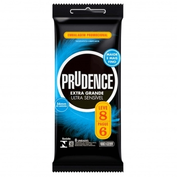 PRUDENCE PRESERVATIVOS ULTRA SENSIVEL EXTRA GRANDE C/8 PG6