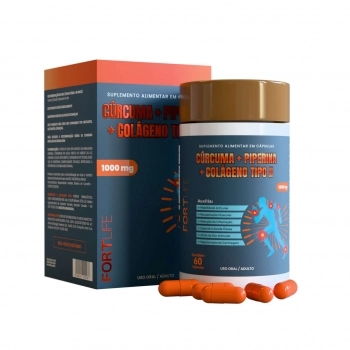 CURCUMA + PIPERINA + COLÁGENO TIPO 2 1000MG C/60CAPS