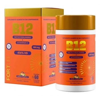VITAMINA B12 TANGERINA 280MG C/60 COMP MASTIGAVEIS FORTLIFE