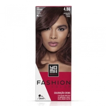 KIT FASHION COLOR 4.66 CASTANHO MEDIO VERM. INTENSO YAMA